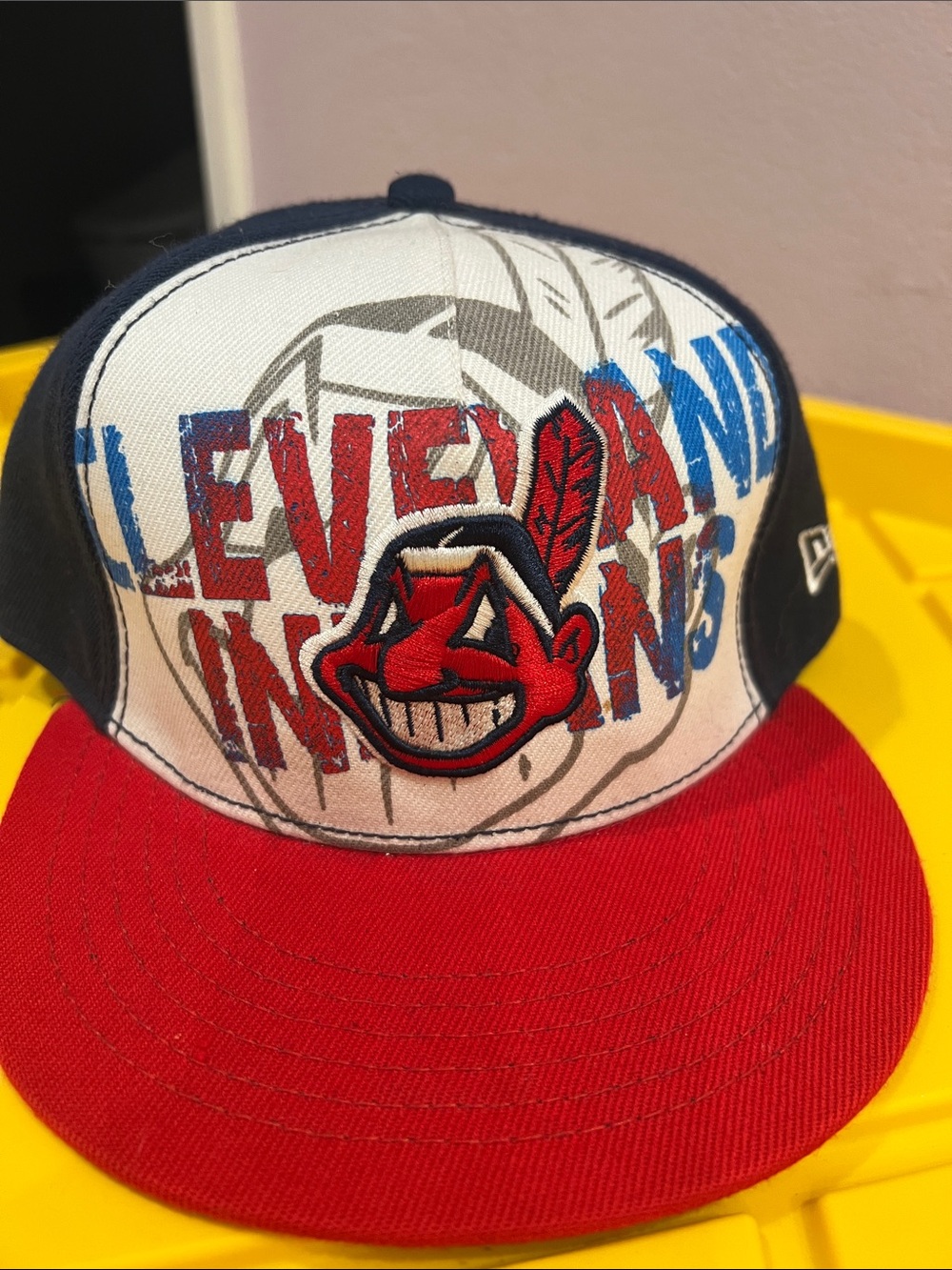 9FIFTY Cleveland Indians Red Blue White Snapback Hat